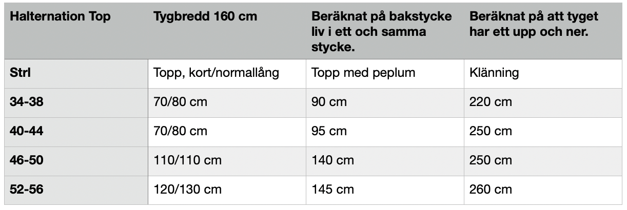 Halternation Top & Dress Strl 34-56 Pappersmönster