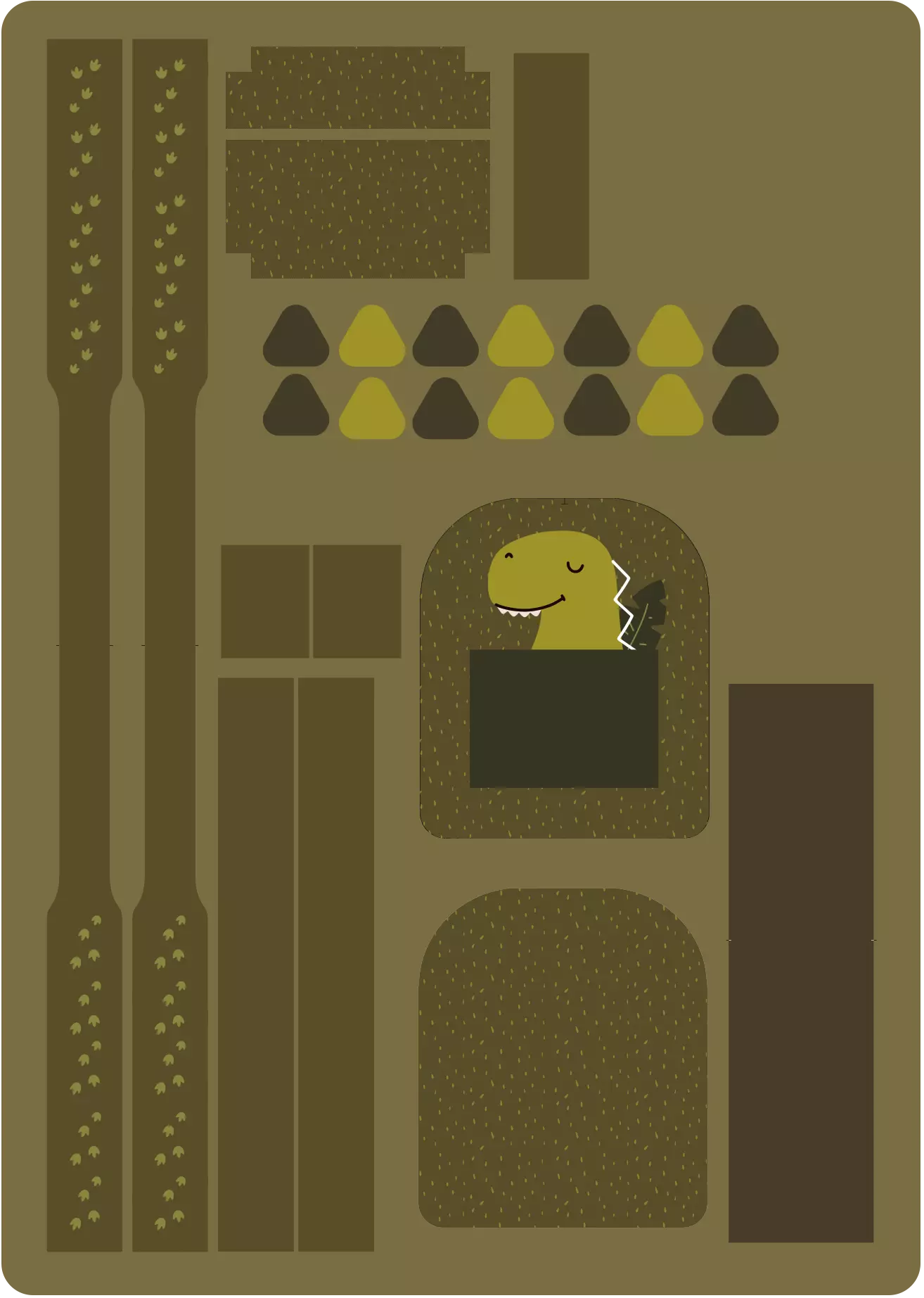 Ryggsäckspanel Dino TRYCKS PÅ BESTÄLLNING