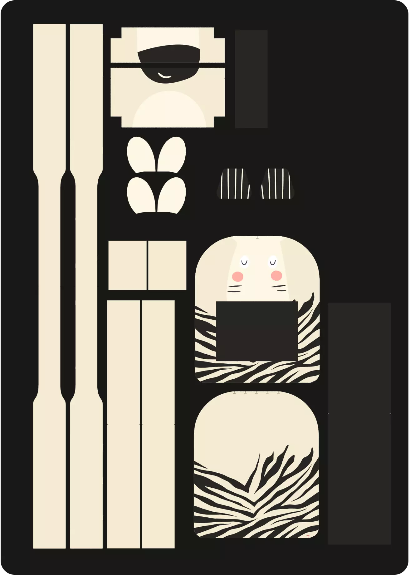 Ryggsäckspanel Zebra TRYCKS PÅ BESTÄLLNING