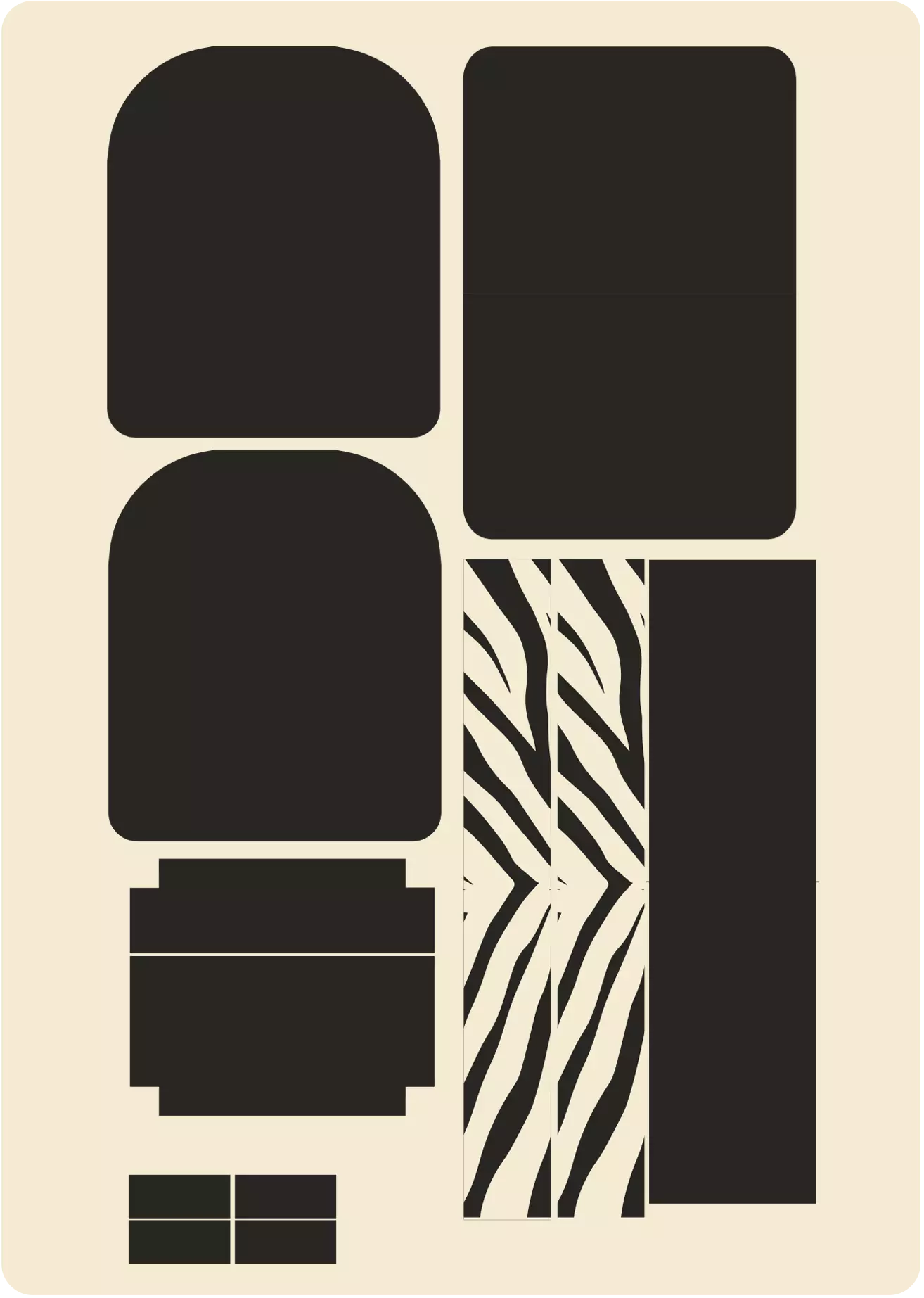 Ryggsäckspanel Zebra TRYCKS PÅ BESTÄLLNING