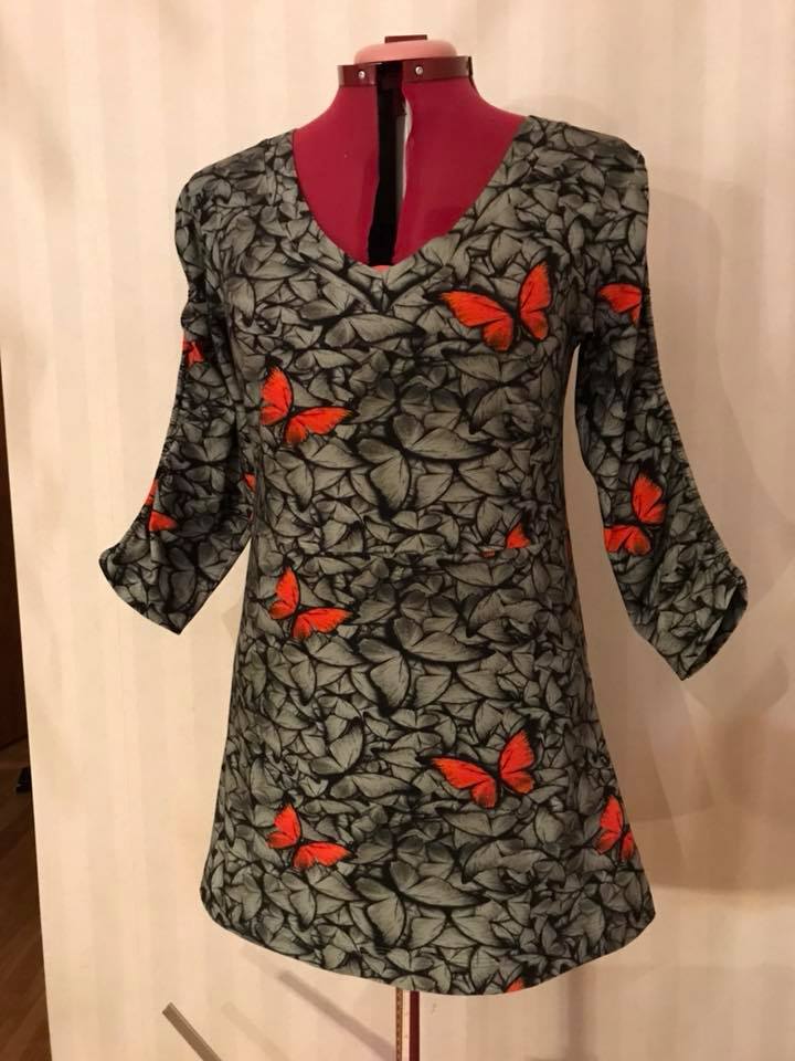 Power Sleeve Dress Strl 34-56 PDF-mönster