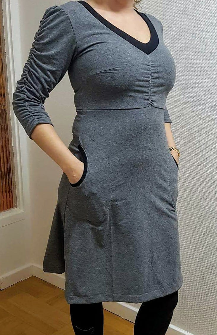 Power Sleeve Dress Strl 34-56 PDF-mönster