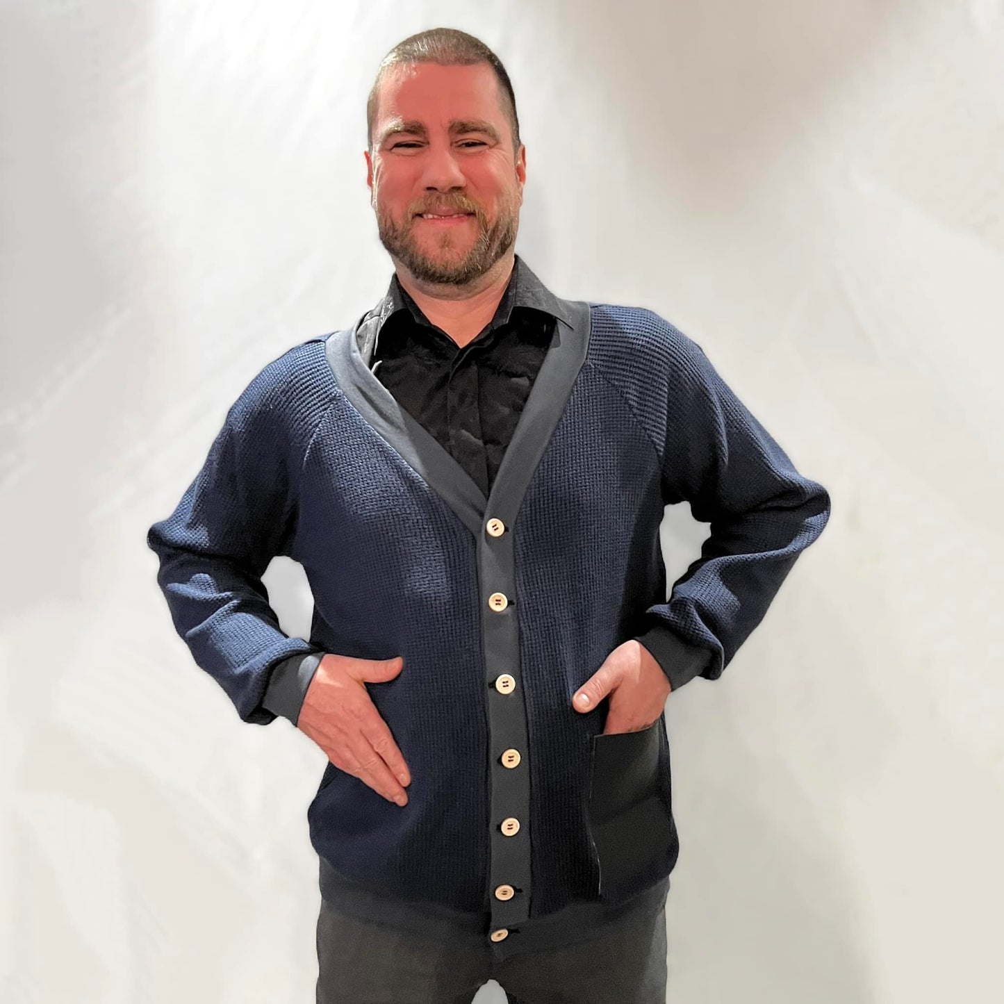 Those BaumwULLE Cardigans Herr Strl 2XS-5XL Pappersmönster