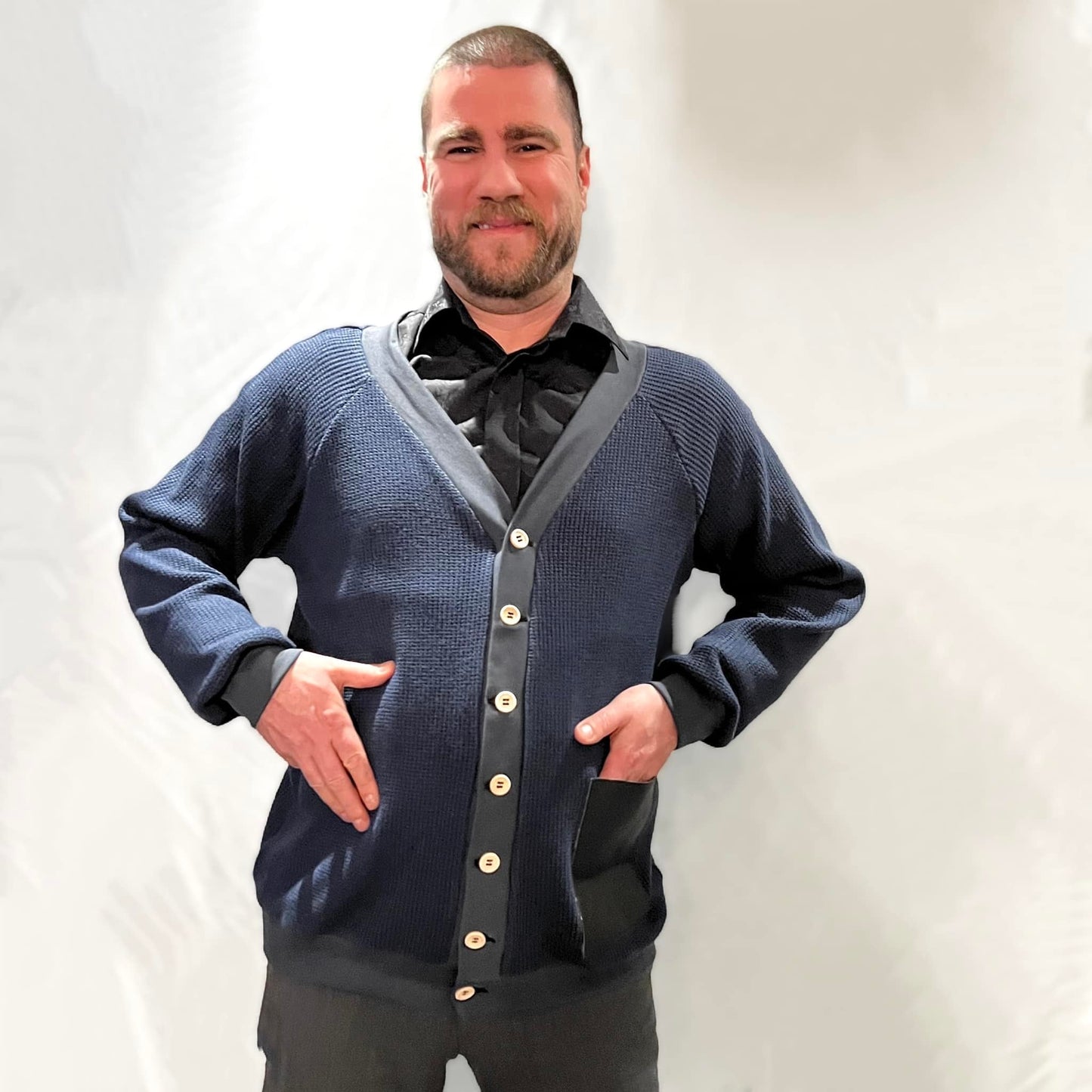 Those BaumwULLE Cardigans Herr Strl 2XS-5XL Pappersmönster