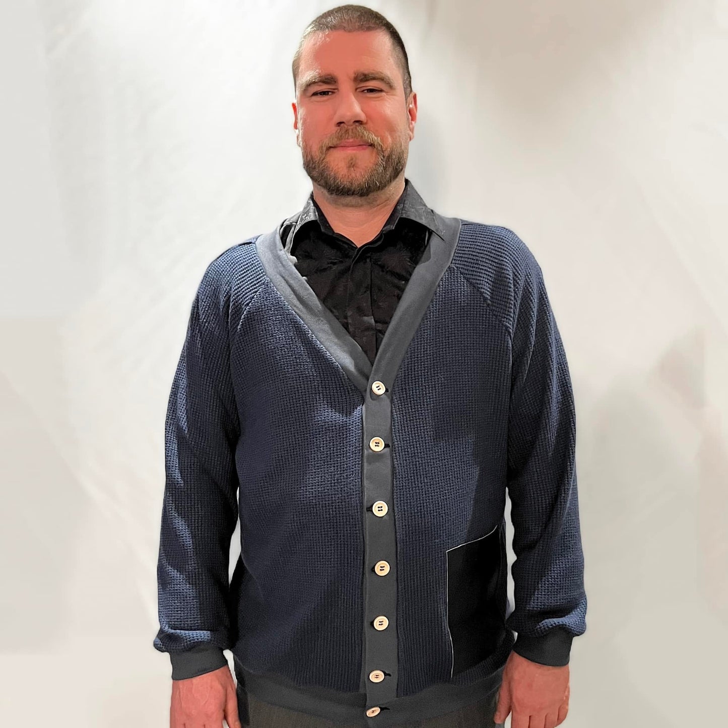 Those BaumwULLE Cardigans Herr Strl 2XS-5XL Pappersmönster