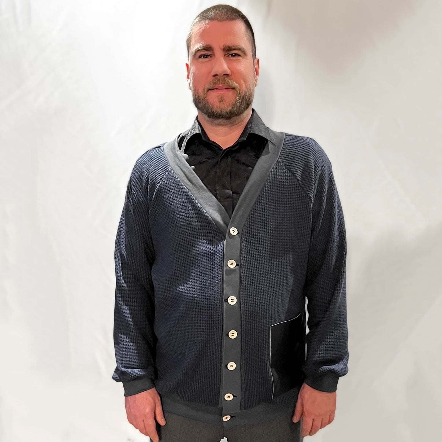 Those BaumwULLE Cardigans Herr Strl 2XS-5XL Pappersmönster