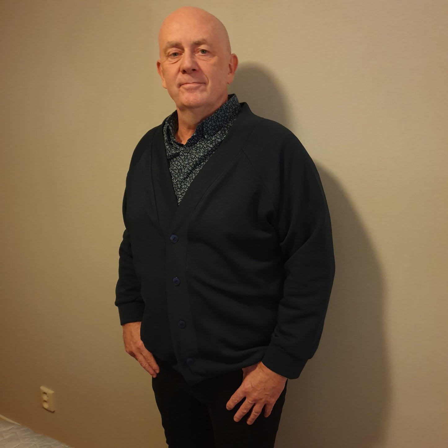 Those BaumwULLE Cardigans Herr Strl 2XS-5XL Pappersmönster