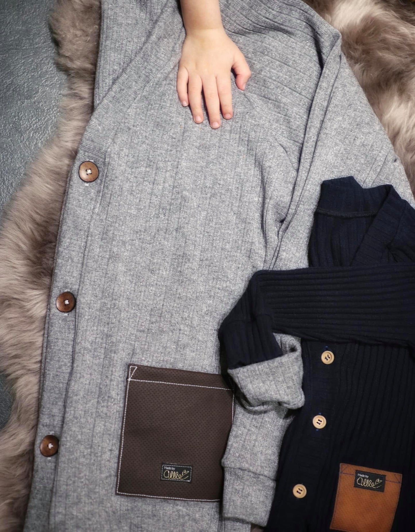 Those BaumwULLE Cardigans Herr Strl 2XS-5XL Pappersmönster