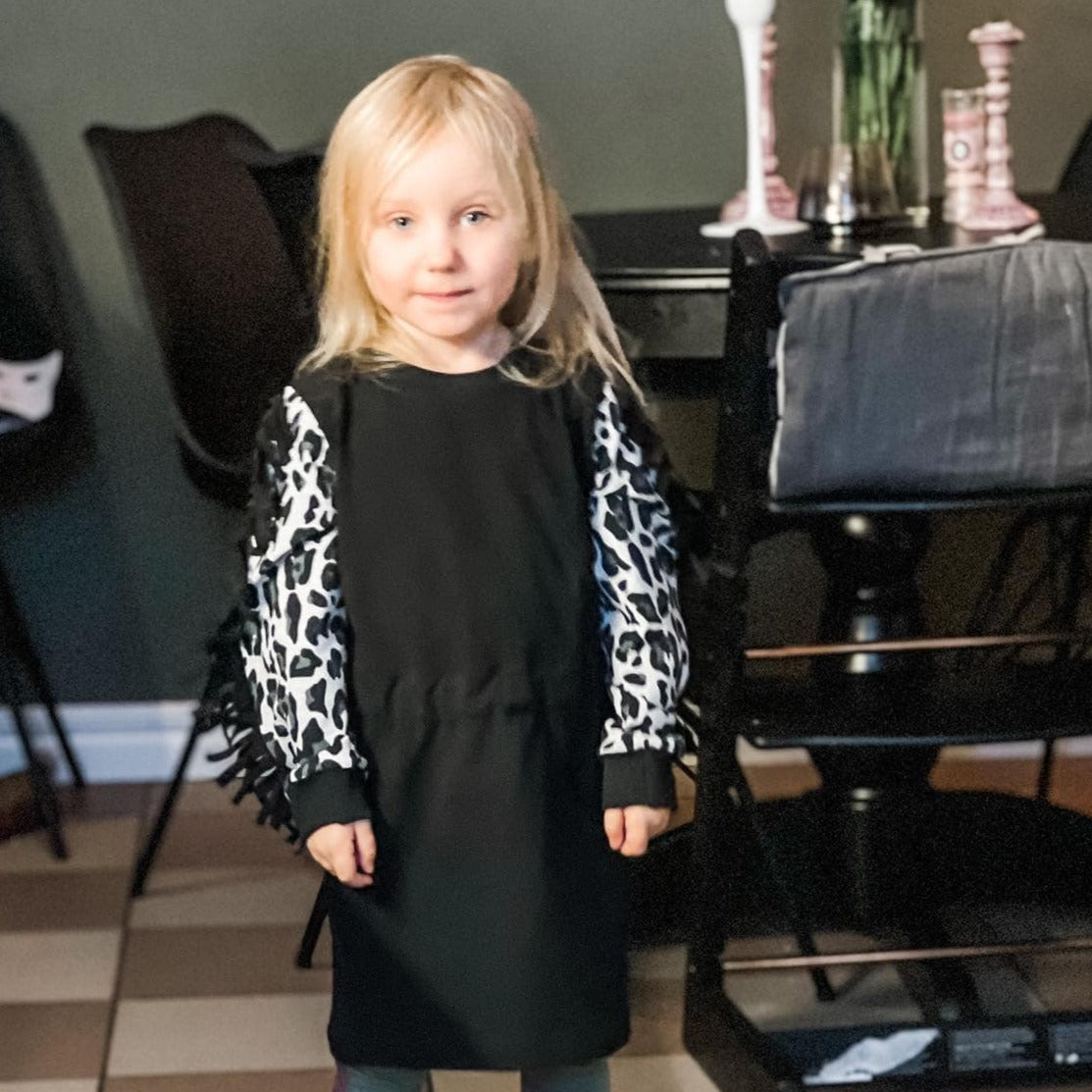 Fab Fringe Dress Strl 68-170 PDF-mönster