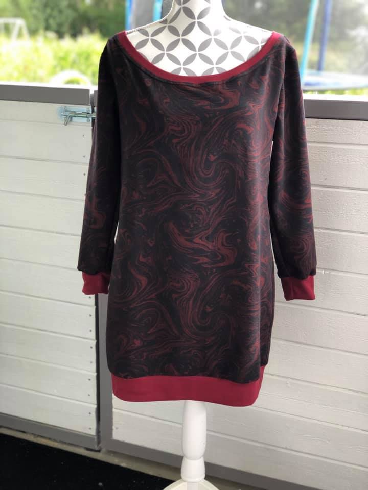 Shawl Neck Hoodie Strl 34-56 Pappersmönster