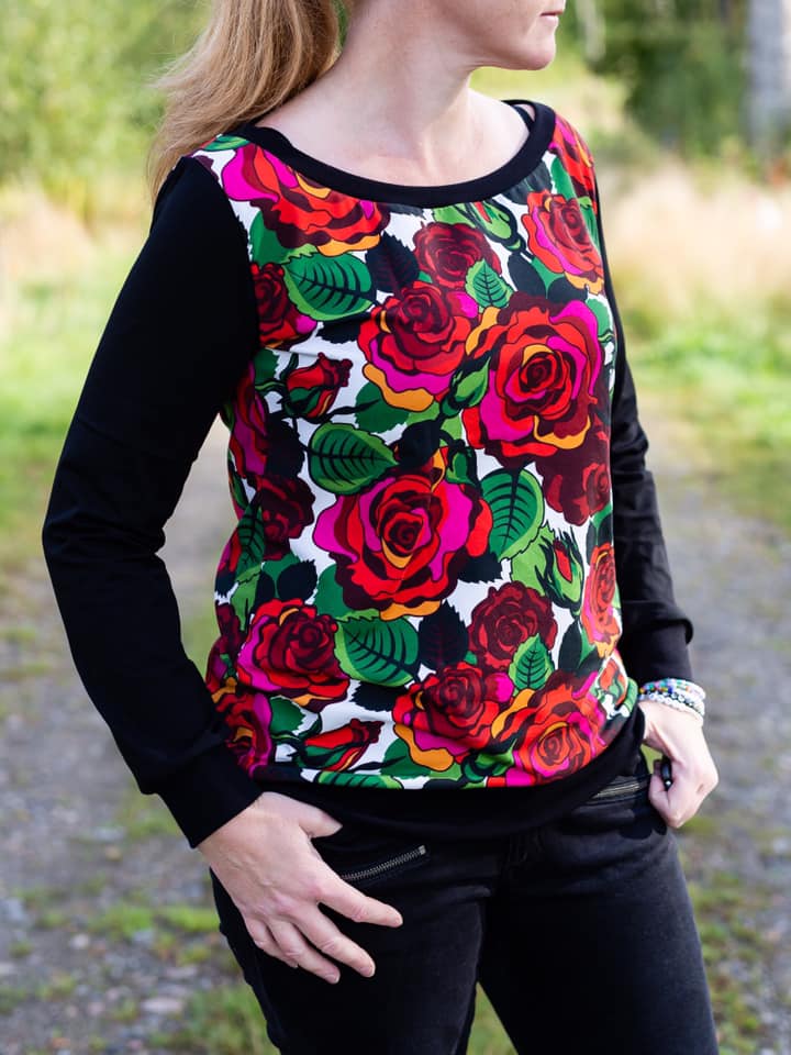 Shawl Neck Hoodie Strl 34-56 Pappersmönster