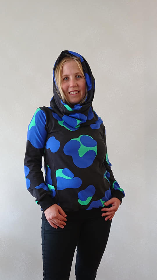 Shawl Neck Hoodie Strl 34-56 Pappersmönster