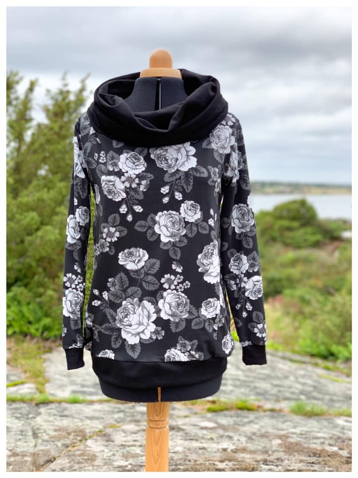 Shawl Neck Hoodie Strl 34-56 Pappersmönster