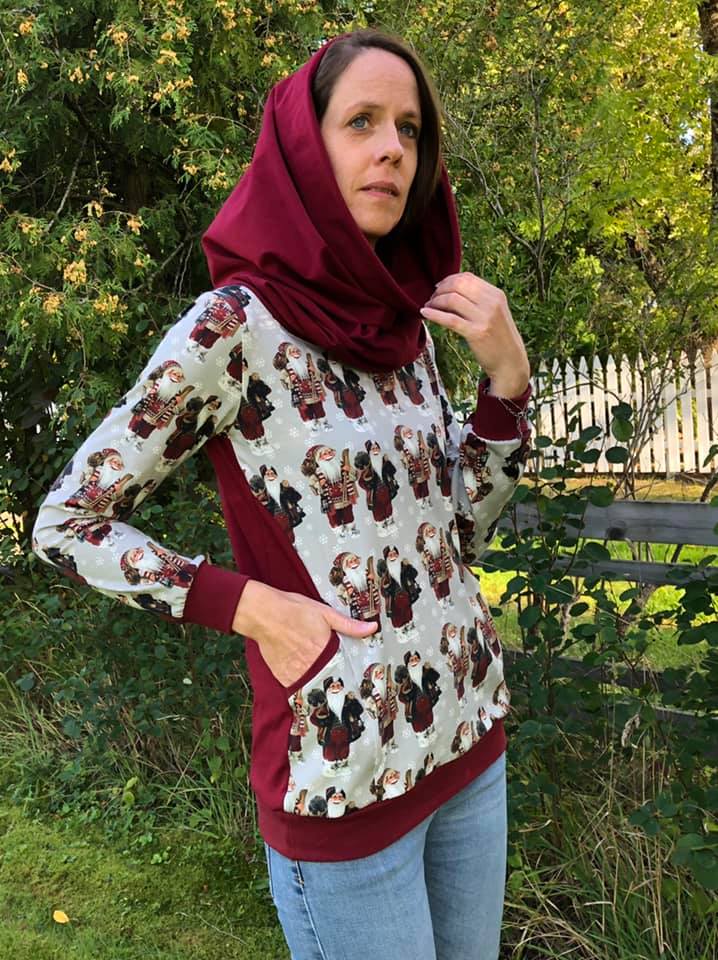 Shawl Neck Hoodie Strl 34-56 Pappersmönster