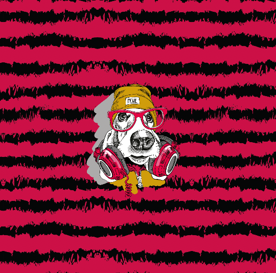 Doggy Dog Fullbreddspanel Berry GOTS-Jogging/French Terry