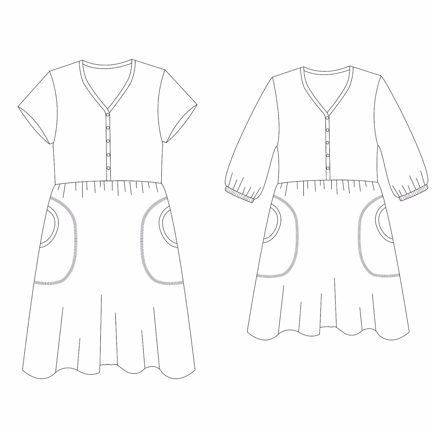 Granpa Tunic Dress strl 34-56 PDF-mönster