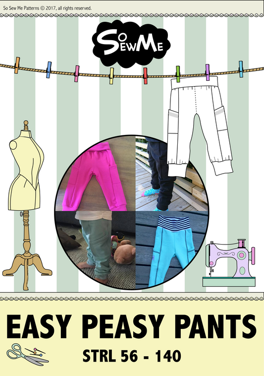 Easy Peasy Pants Strl 56-140 Pappersmönster