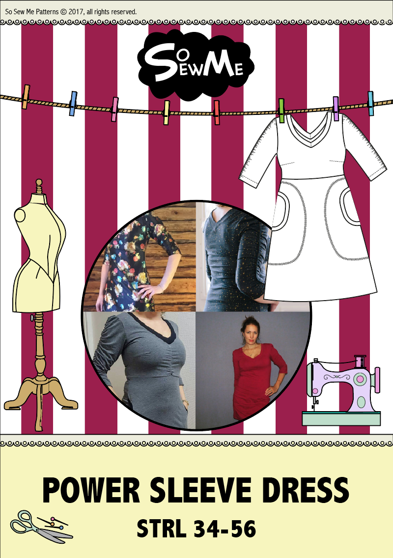 Power Sleeve Dress Strl 34-56 Pappersmönster