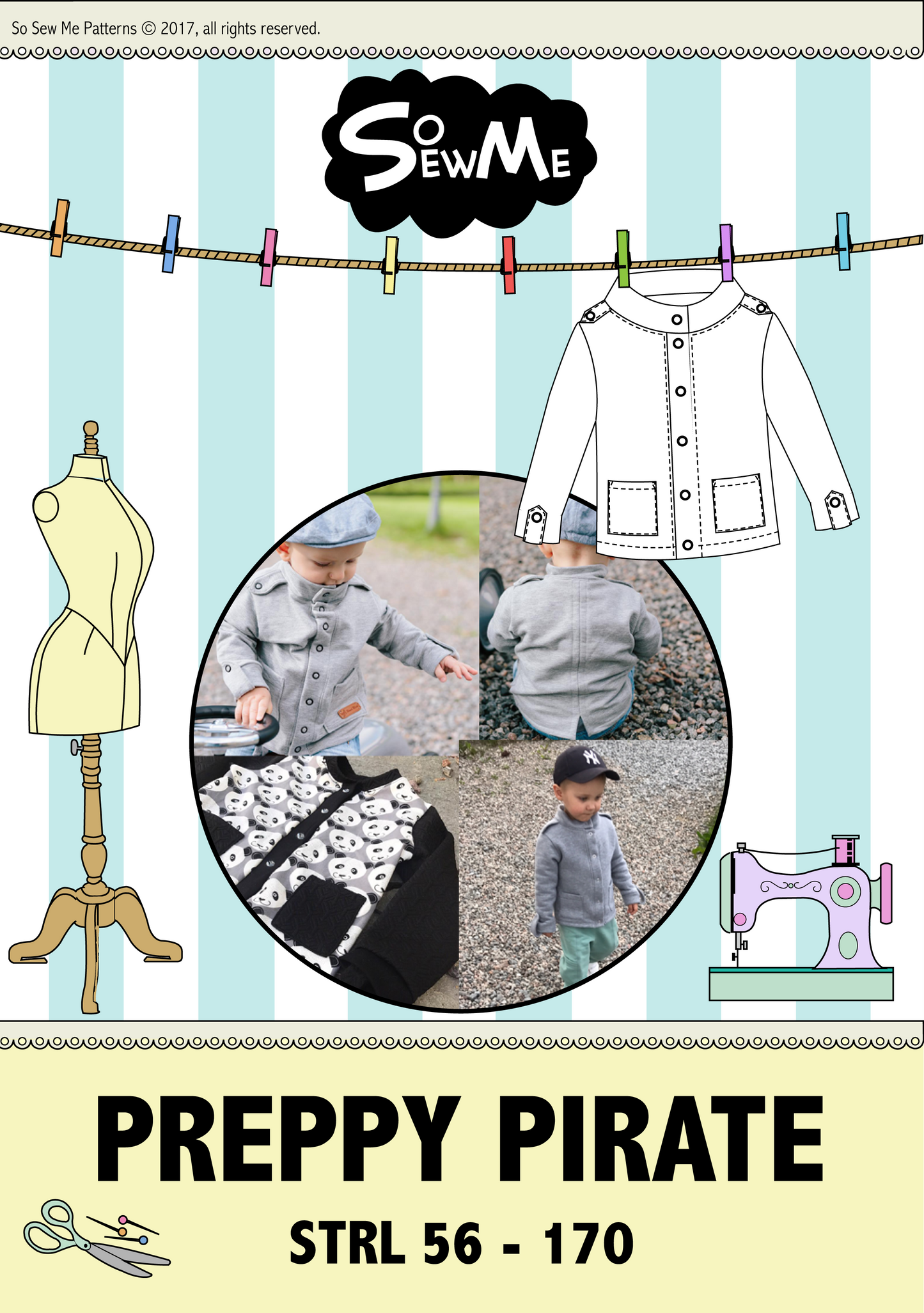 Preppy Pirate Strl 56-170 Pappersmönster