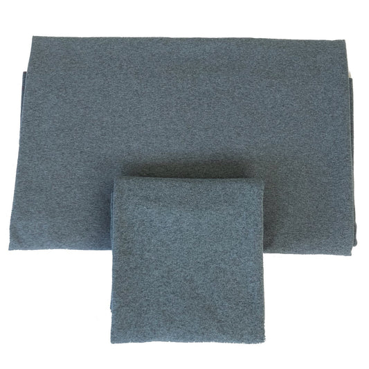 Mudd, rundstickad extra bred, Greyish Blue Melange