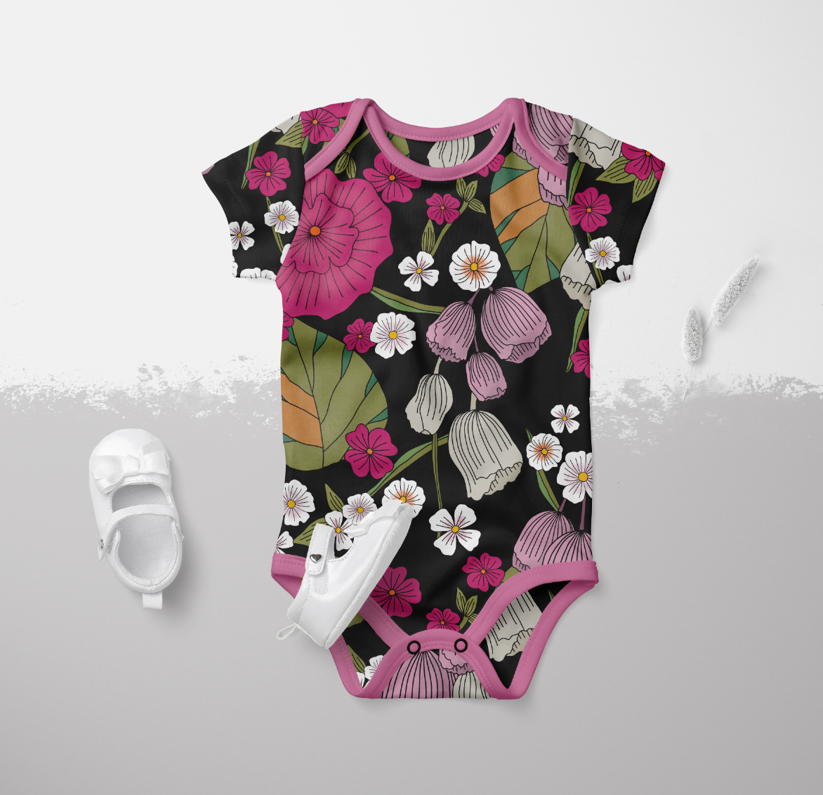 Harmony Flowerbed Black/Fuschia Viscosetrikå