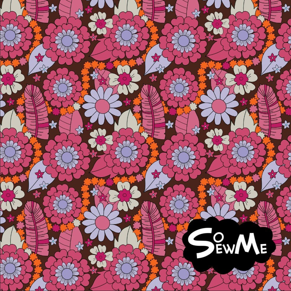 Hippie Flowers Brown/Pink Trikå/Jersey