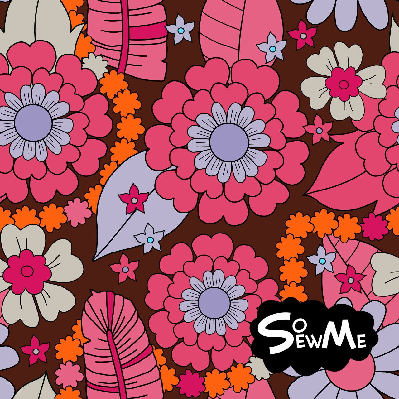 Hippie Flowers Brown/Pink Trikå/Jersey