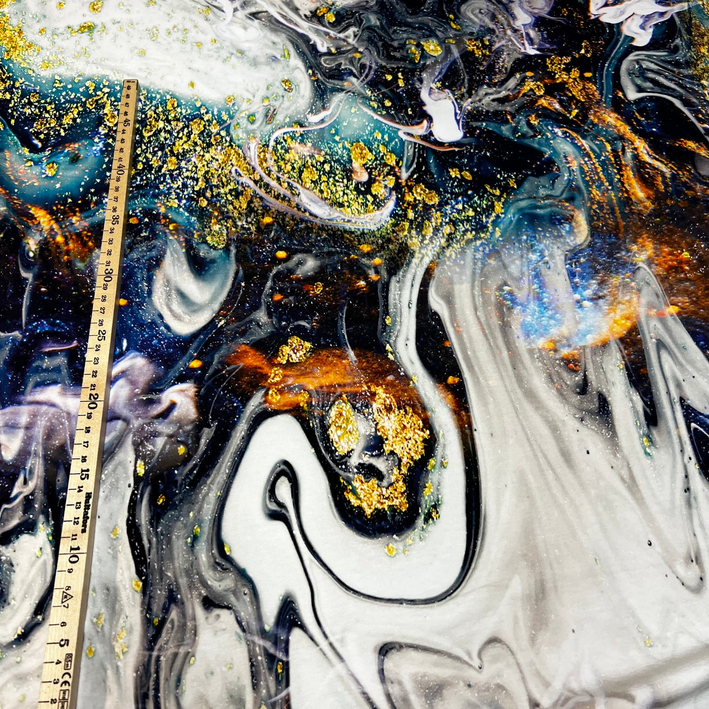 Megamarble med glitterlook Öglad Jogging/French Terry