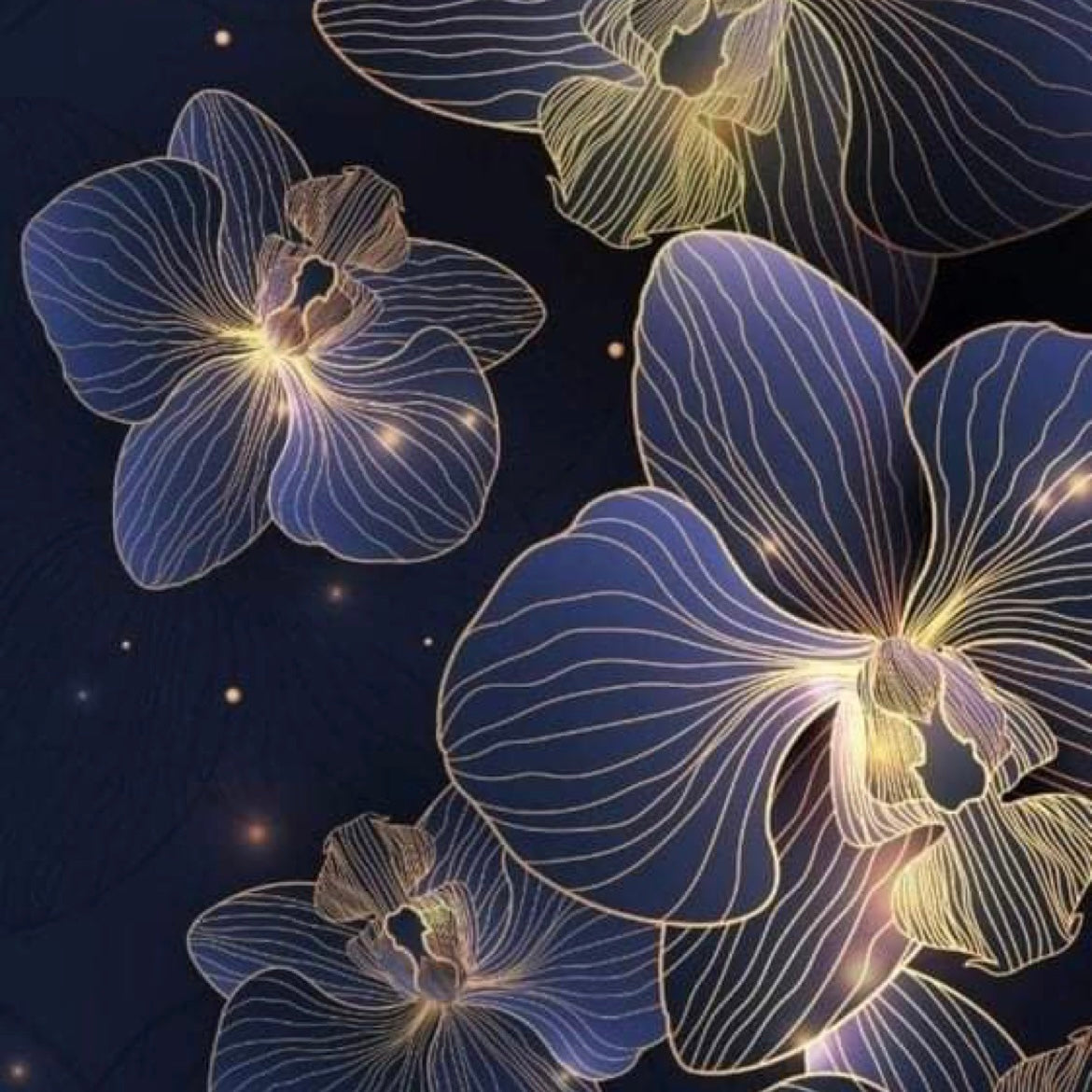 Midnight Florals Öglad Jogging/French Terry