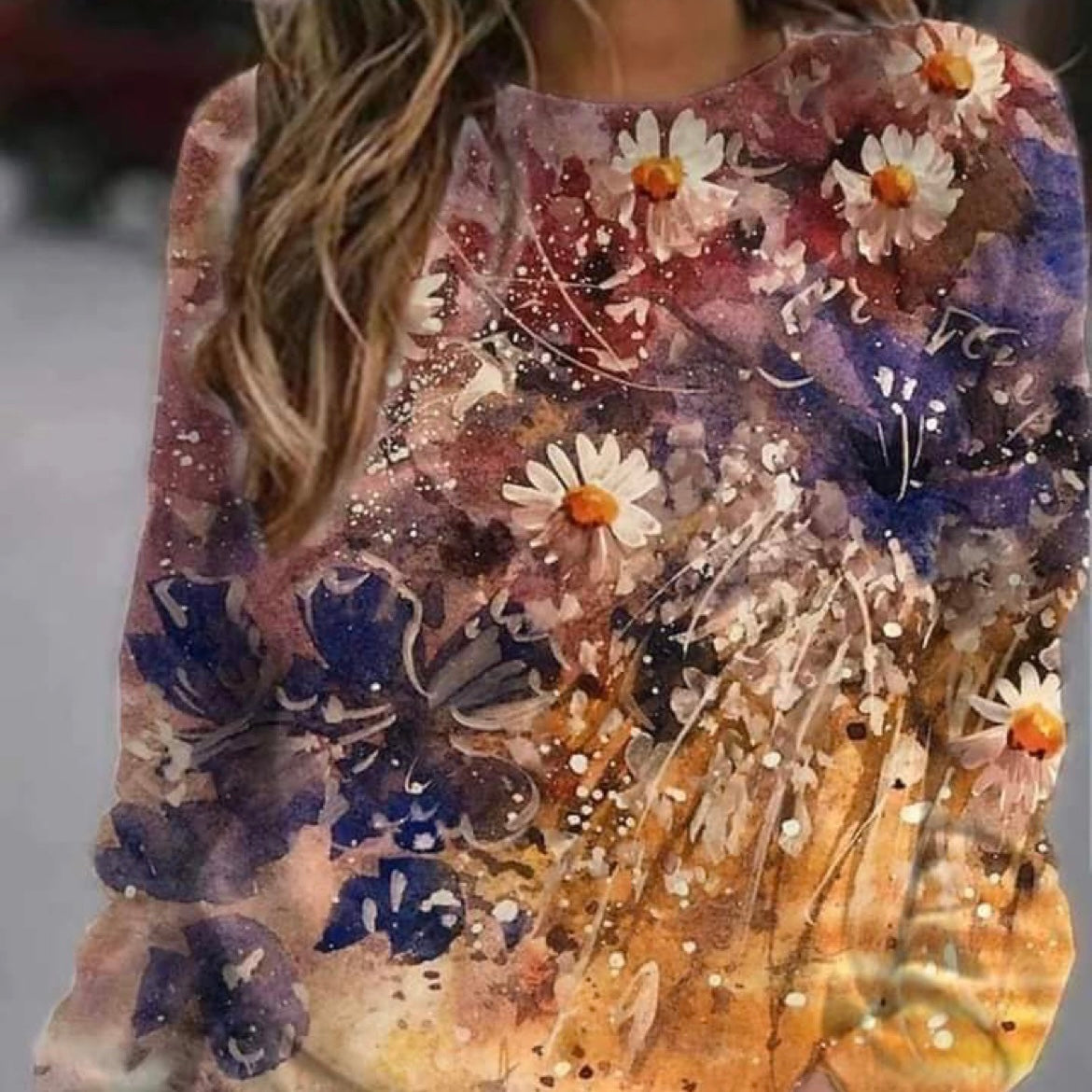 Sparkling Daisies Öglad Jogging/French Terry