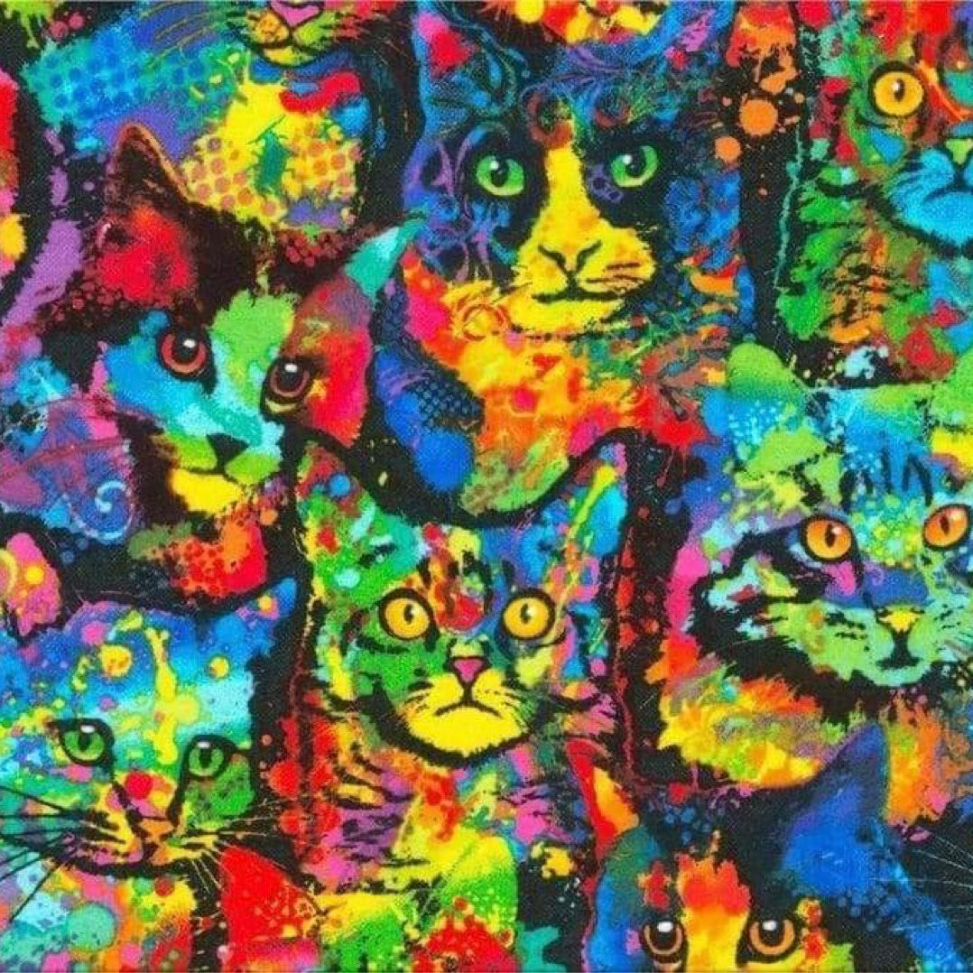 Graffiti Cats Öglad Jogging/French Terry