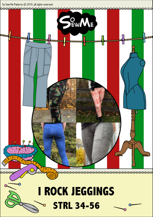I Rock Jeggings Strl 34-56 Pappersmönster