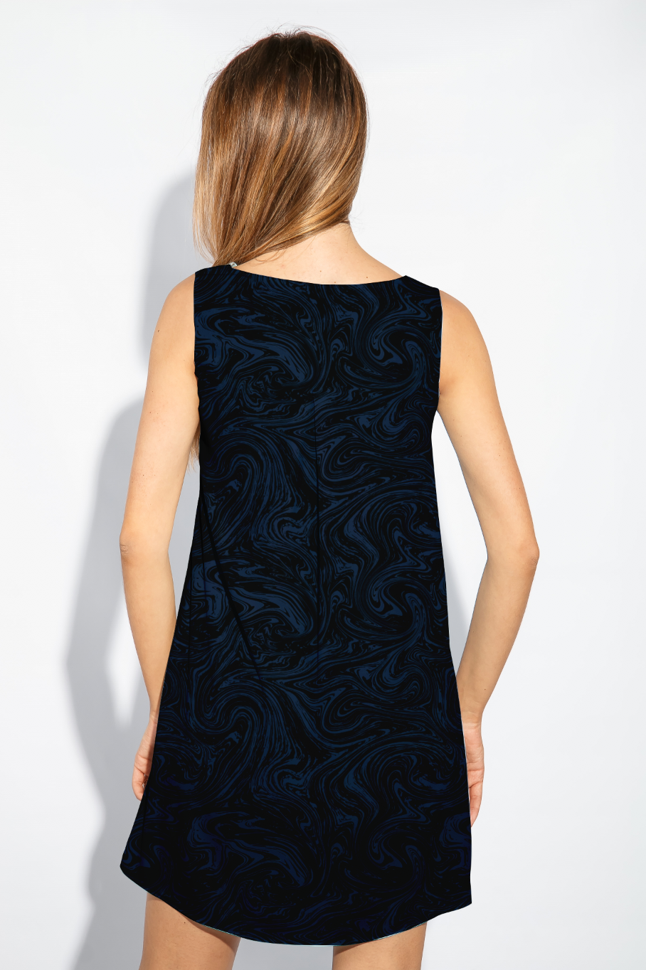 Liquid Marble Marine Blue Trikå/Jersey