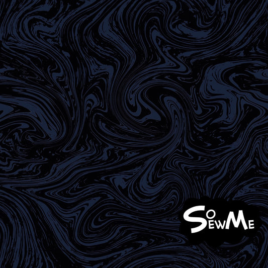 Liquid Marble Marine Blue Trikå/Jersey