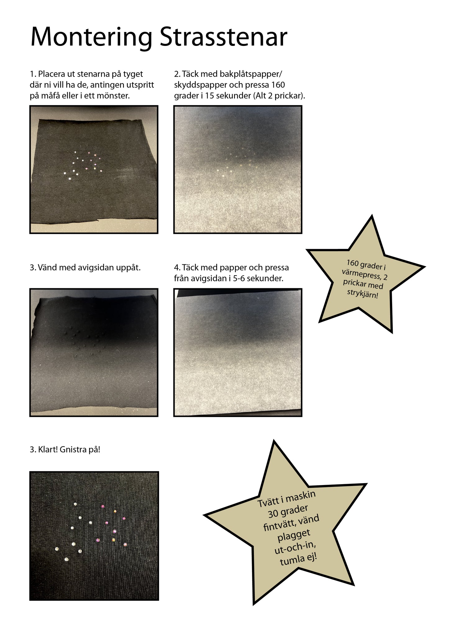 Strass-stenar att pressa/stryka på 3 mm Clear