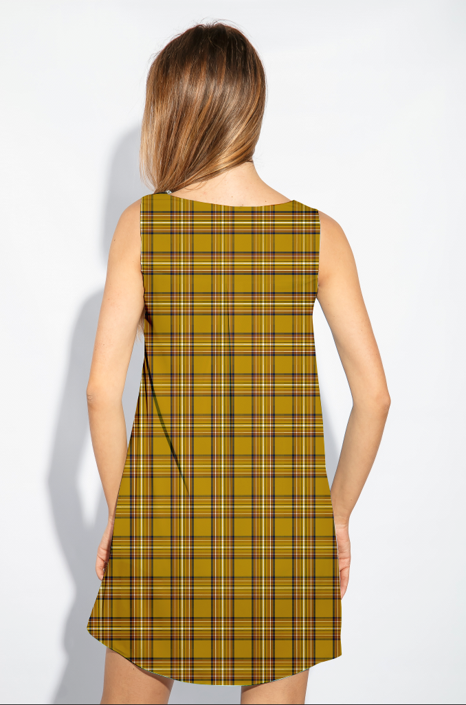 Mustard Tartan GOTS-Trikå/Jersey