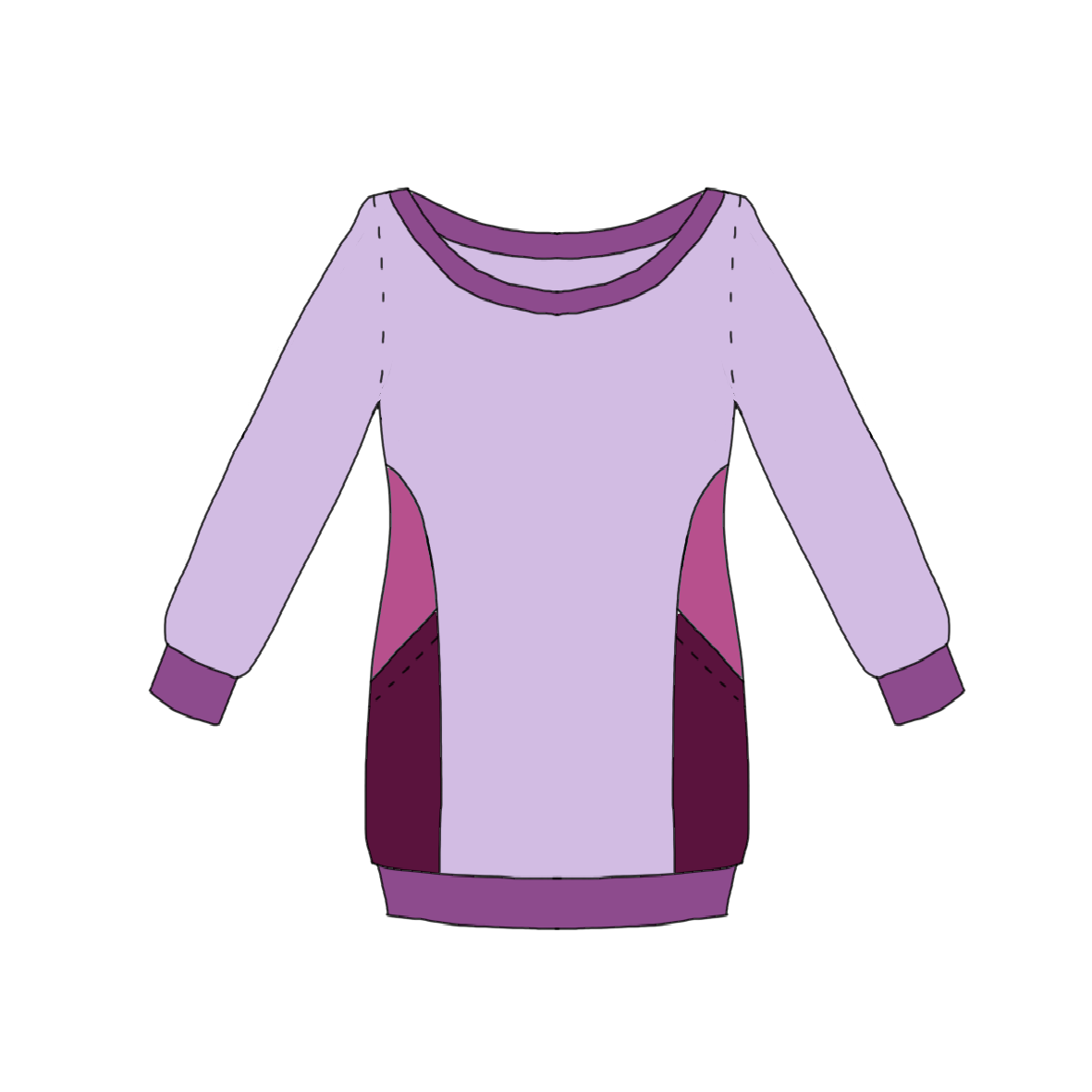 Shawl Neck Hoodie Strl 34-56 Pappersmönster
