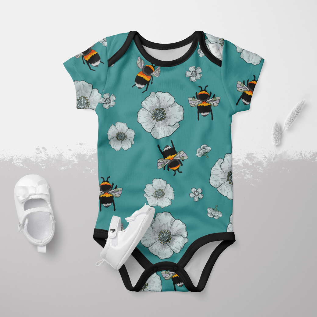 Mini Bumblebee Turqouise GOTS-Trikå/Jersey