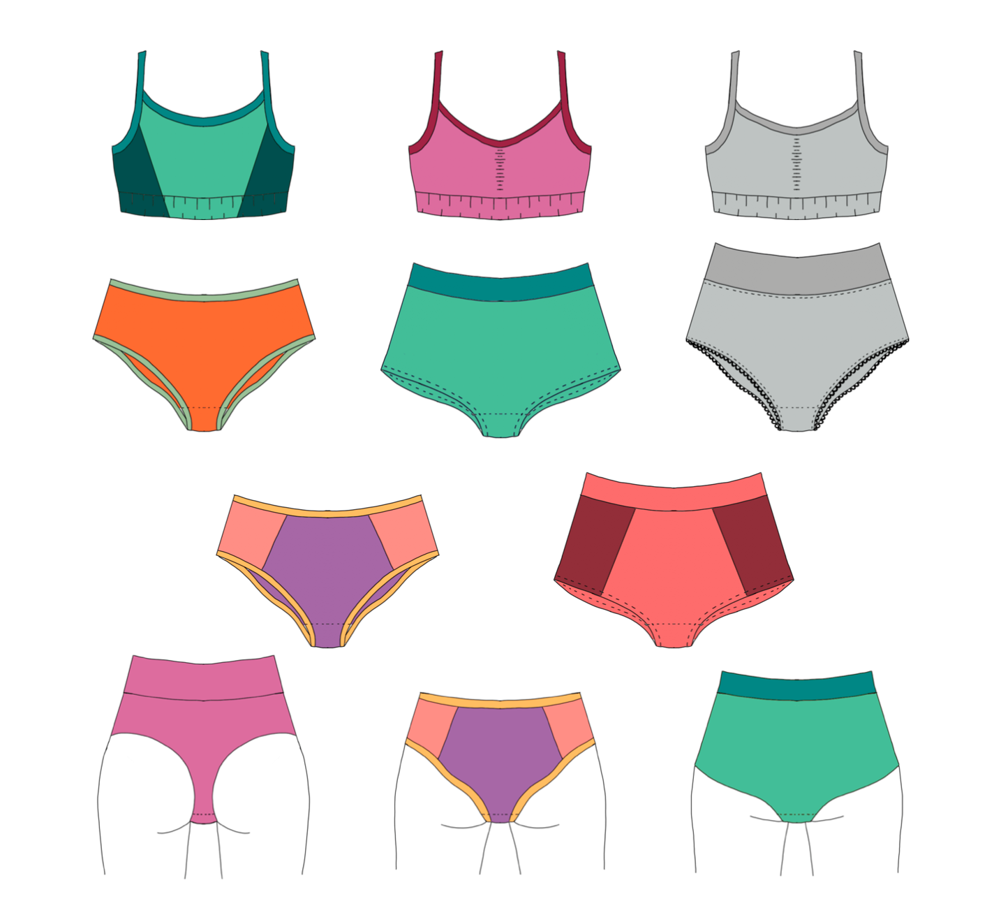 Everyday Underwear Strl 2XS-4XL Pappersmönster