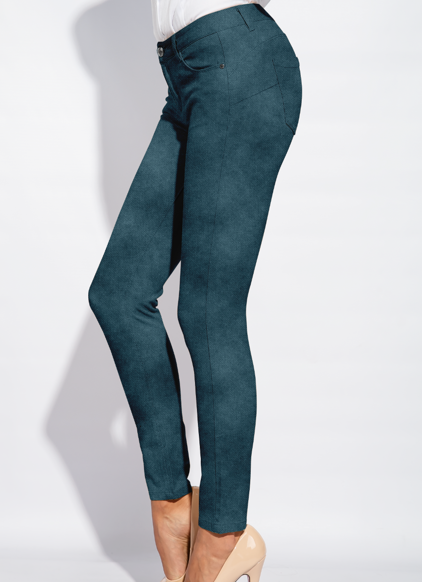 Denimlook Bleached Dirty Petrol GOTS-Jogging/French Terry