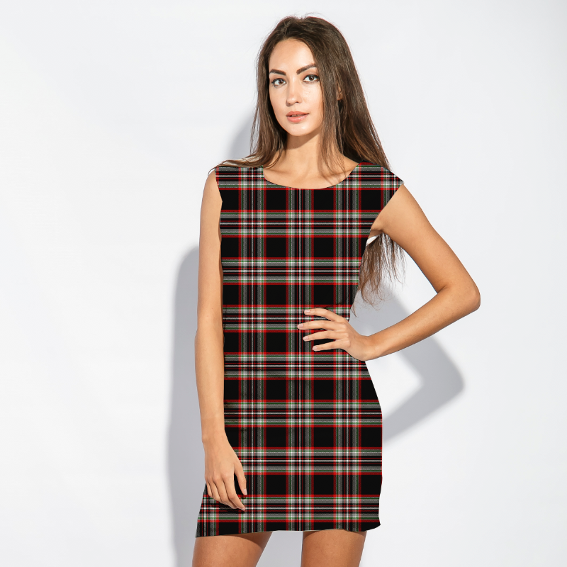 Tartan Black/Grey GOTS-Trikå/Jersey