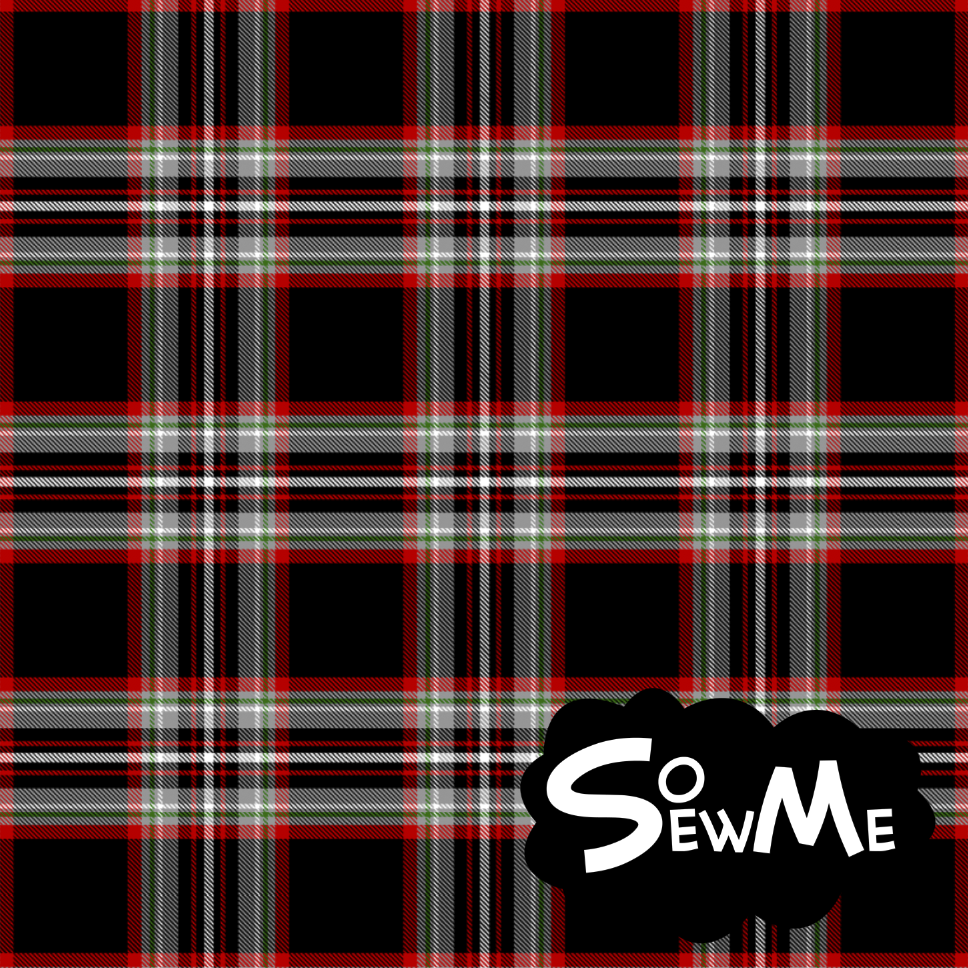 Tartan Black/Grey GOTS-Trikå/Jersey