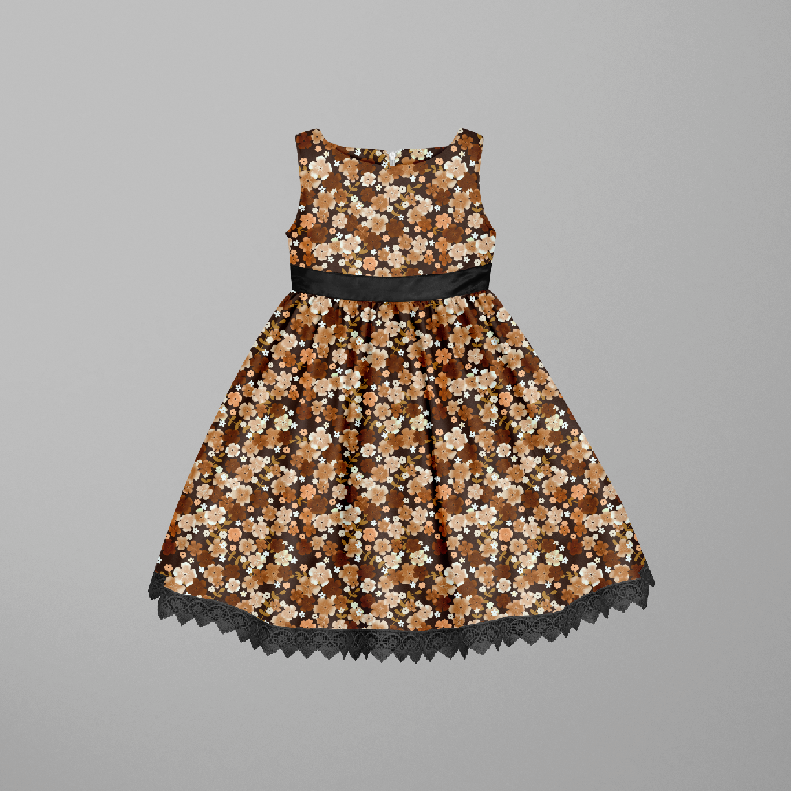 Mini Flower Field Browns GOTS-Trikå/Jersey