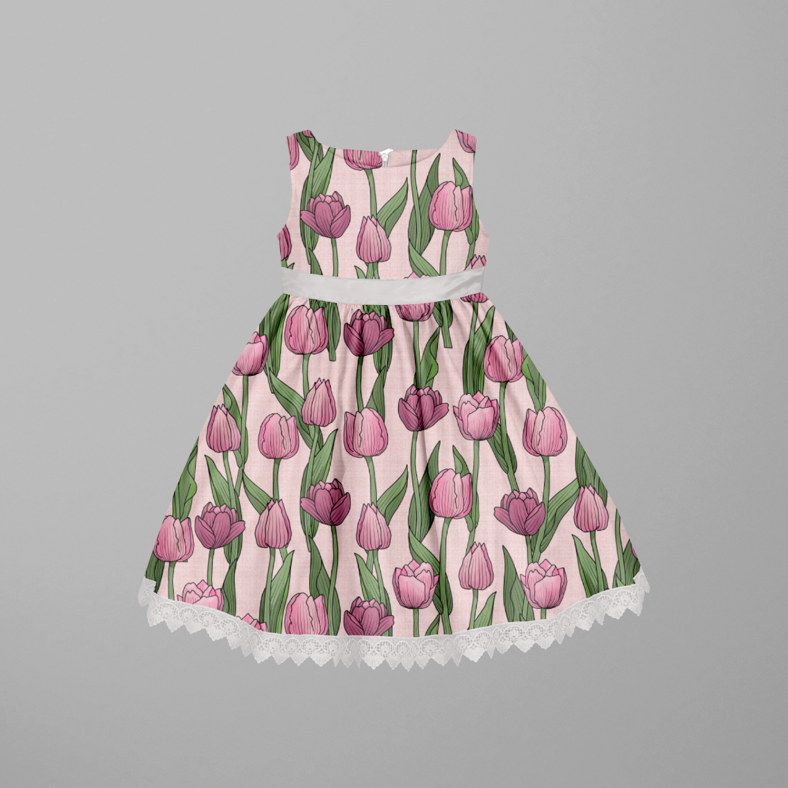 En enkel Tulipan Pink Linen GOTS-Trikå/Jersey