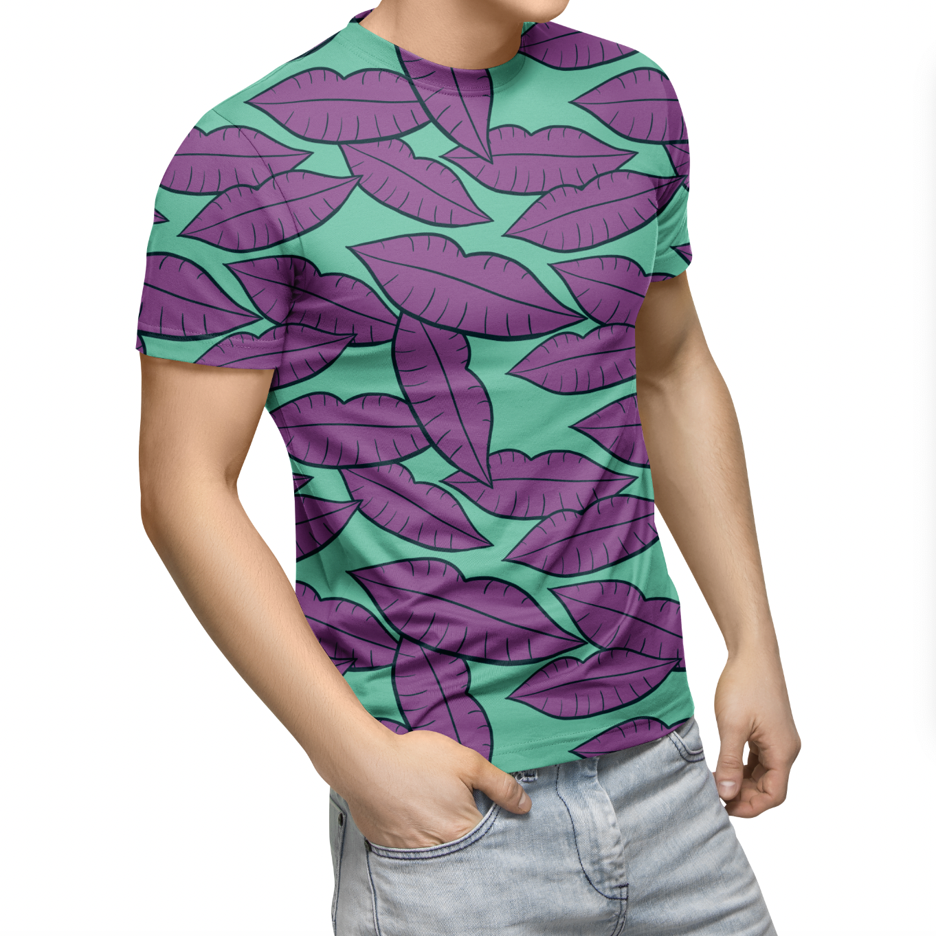 Lets Talk Adult-Size Aqua GOTS-Trikå/Jersey