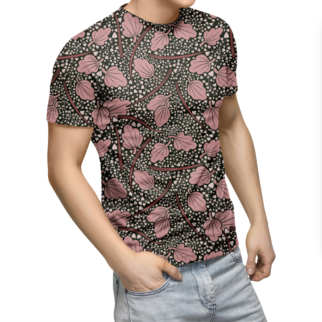 Flora Pink GOTS-Trikå/Jersey