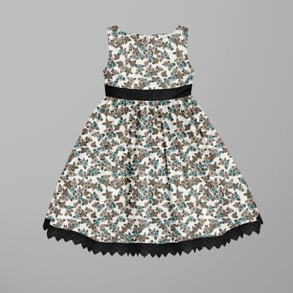 Mini Flowers Creme GOTS-Trikå/Jersey