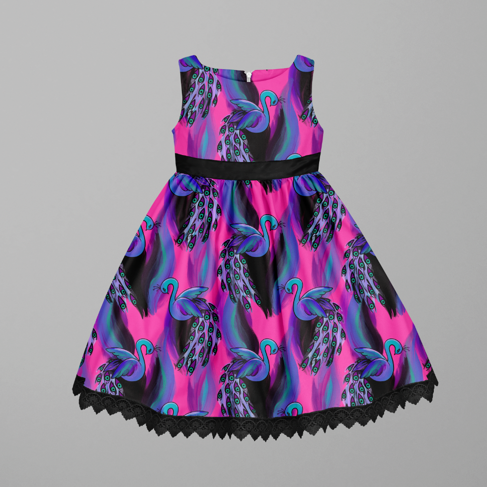 Peacock Dreams Electric Pink GOTS-Trikå/Jersey