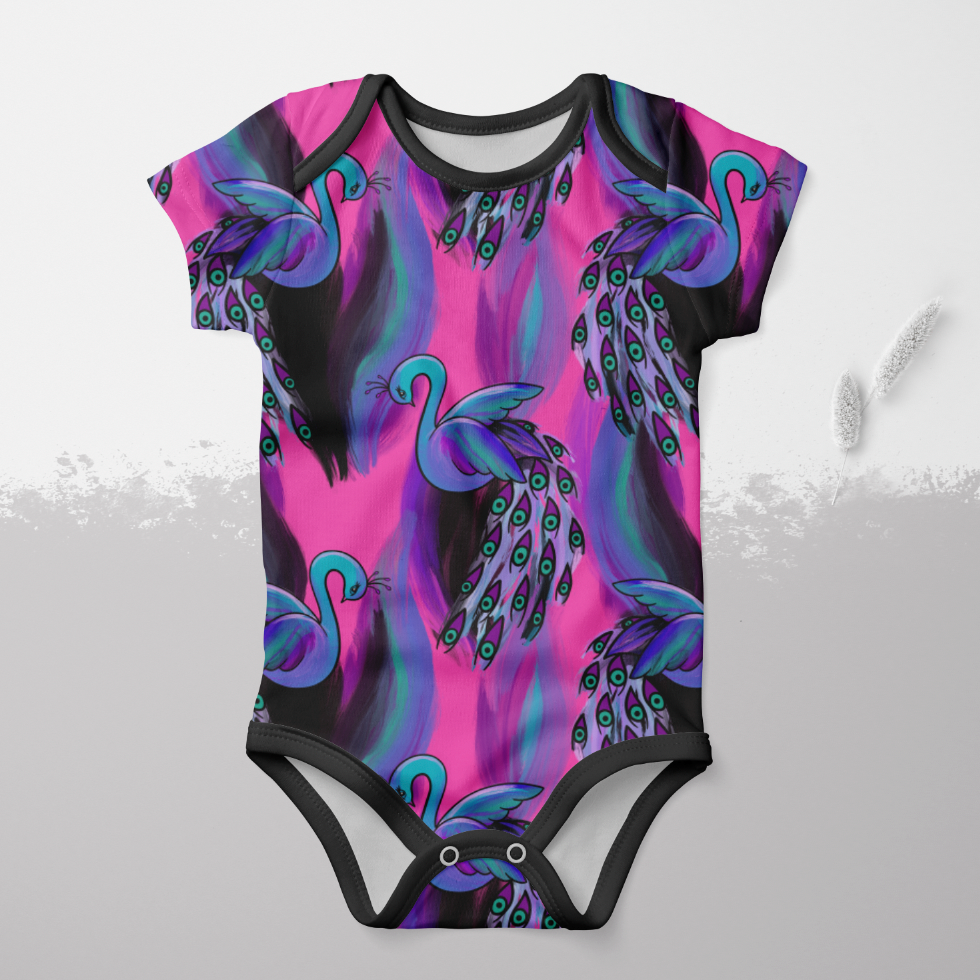 Peacock Dreams Electric Pink GOTS-Trikå/Jersey