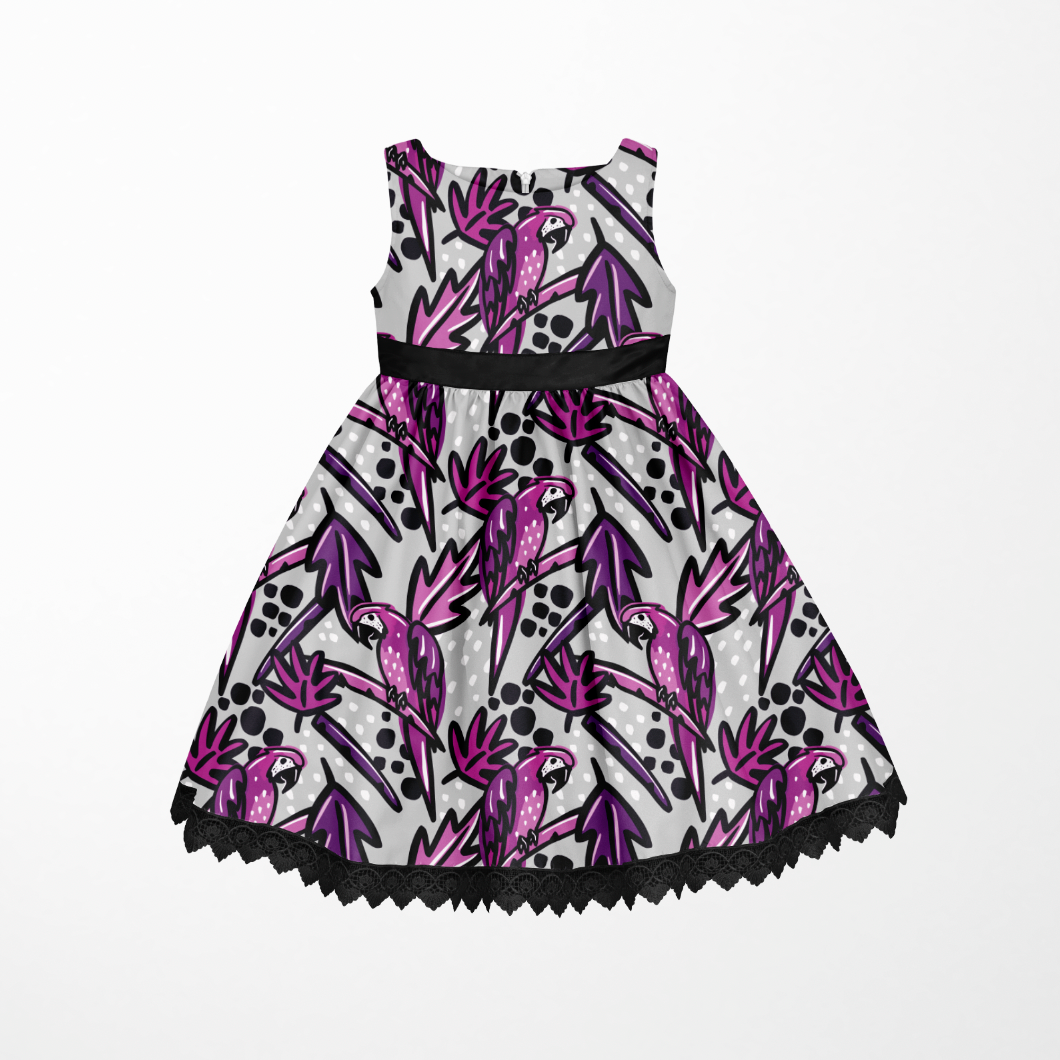 Paradise Parrots Purple GOTS-Jogging/French Terry